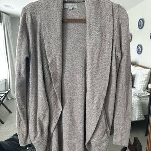 Barefoot Dreams Women's Gray Open Front Cardigan
